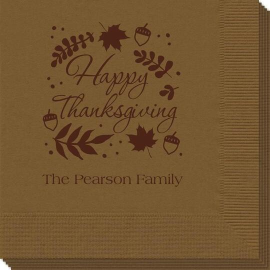 Happy Thanksgiving Autumn Napkins
